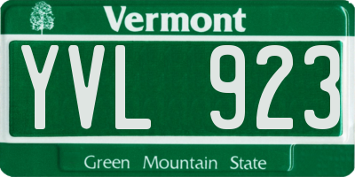 VT license plate YVL923
