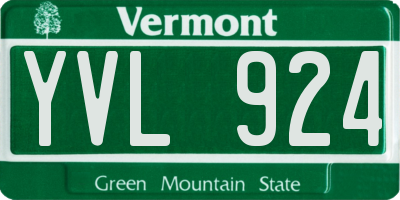VT license plate YVL924