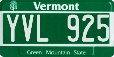 VT license plate YVL925