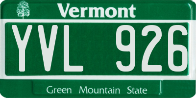 VT license plate YVL926