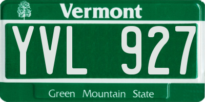 VT license plate YVL927