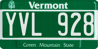 VT license plate YVL928