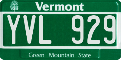 VT license plate YVL929