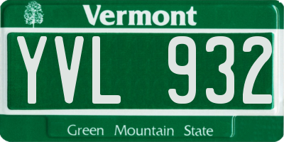 VT license plate YVL932