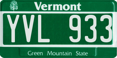 VT license plate YVL933