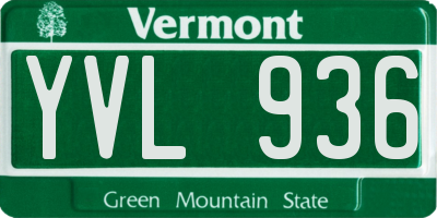 VT license plate YVL936