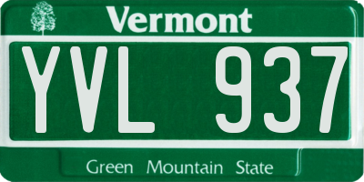 VT license plate YVL937