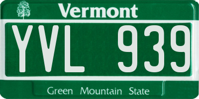 VT license plate YVL939