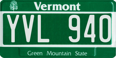 VT license plate YVL940
