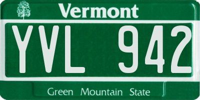 VT license plate YVL942