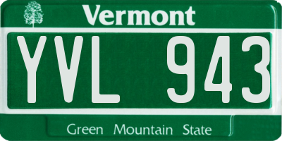 VT license plate YVL943