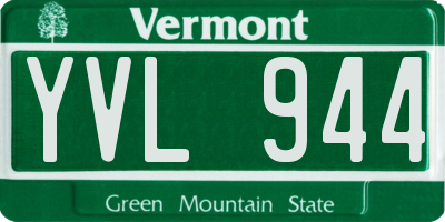 VT license plate YVL944