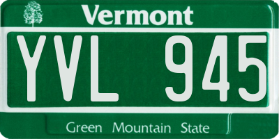 VT license plate YVL945