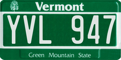 VT license plate YVL947