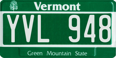 VT license plate YVL948