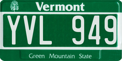 VT license plate YVL949