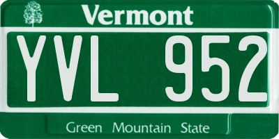 VT license plate YVL952