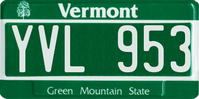 VT license plate YVL953