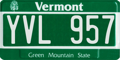 VT license plate YVL957