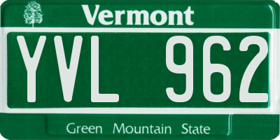 VT license plate YVL962