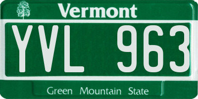 VT license plate YVL963