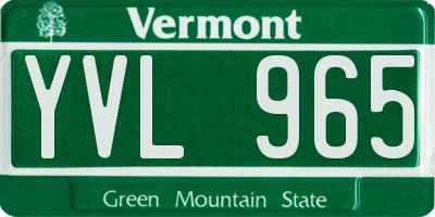 VT license plate YVL965