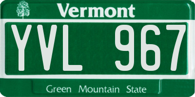 VT license plate YVL967