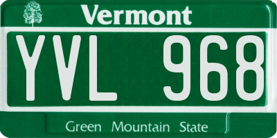 VT license plate YVL968