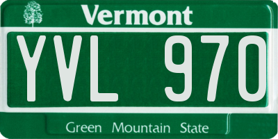 VT license plate YVL970