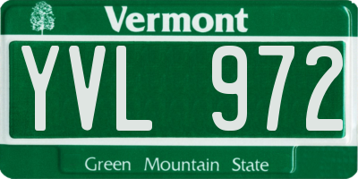 VT license plate YVL972
