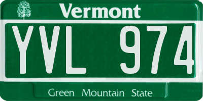 VT license plate YVL974