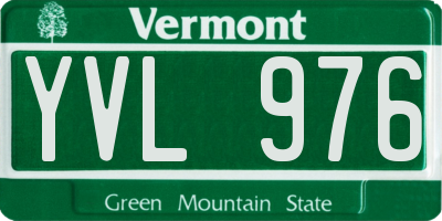 VT license plate YVL976