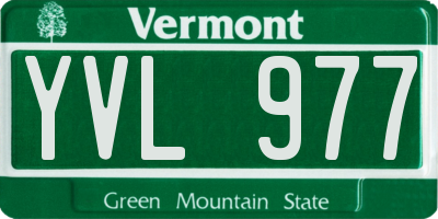 VT license plate YVL977