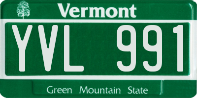 VT license plate YVL991