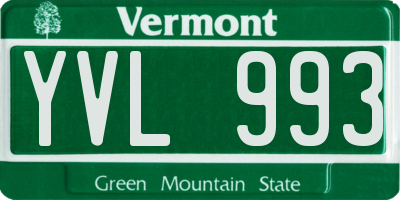 VT license plate YVL993
