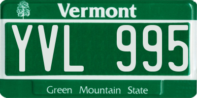 VT license plate YVL995