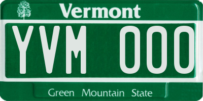 VT license plate YVM000
