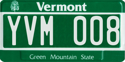 VT license plate YVM008