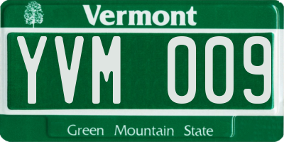 VT license plate YVM009