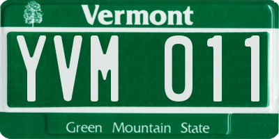 VT license plate YVM011