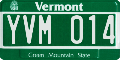 VT license plate YVM014