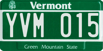 VT license plate YVM015