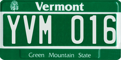 VT license plate YVM016