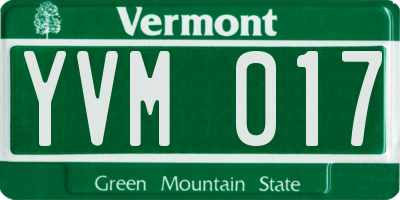 VT license plate YVM017
