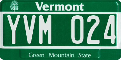 VT license plate YVM024
