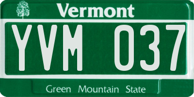 VT license plate YVM037