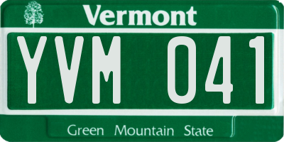 VT license plate YVM041