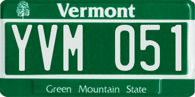 VT license plate YVM051