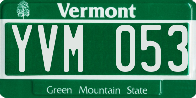 VT license plate YVM053