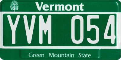 VT license plate YVM054